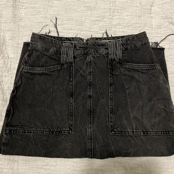FREE PEOPLE We the Free Womens Black Distressed Below The Knee A-Line Skirt - Picture 5 of 6